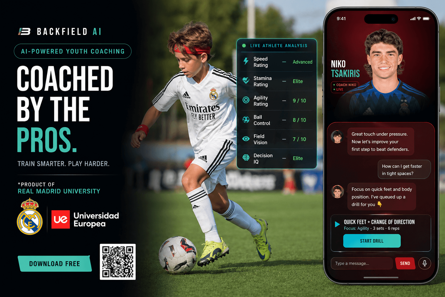 Backfield digital twin athlete promo